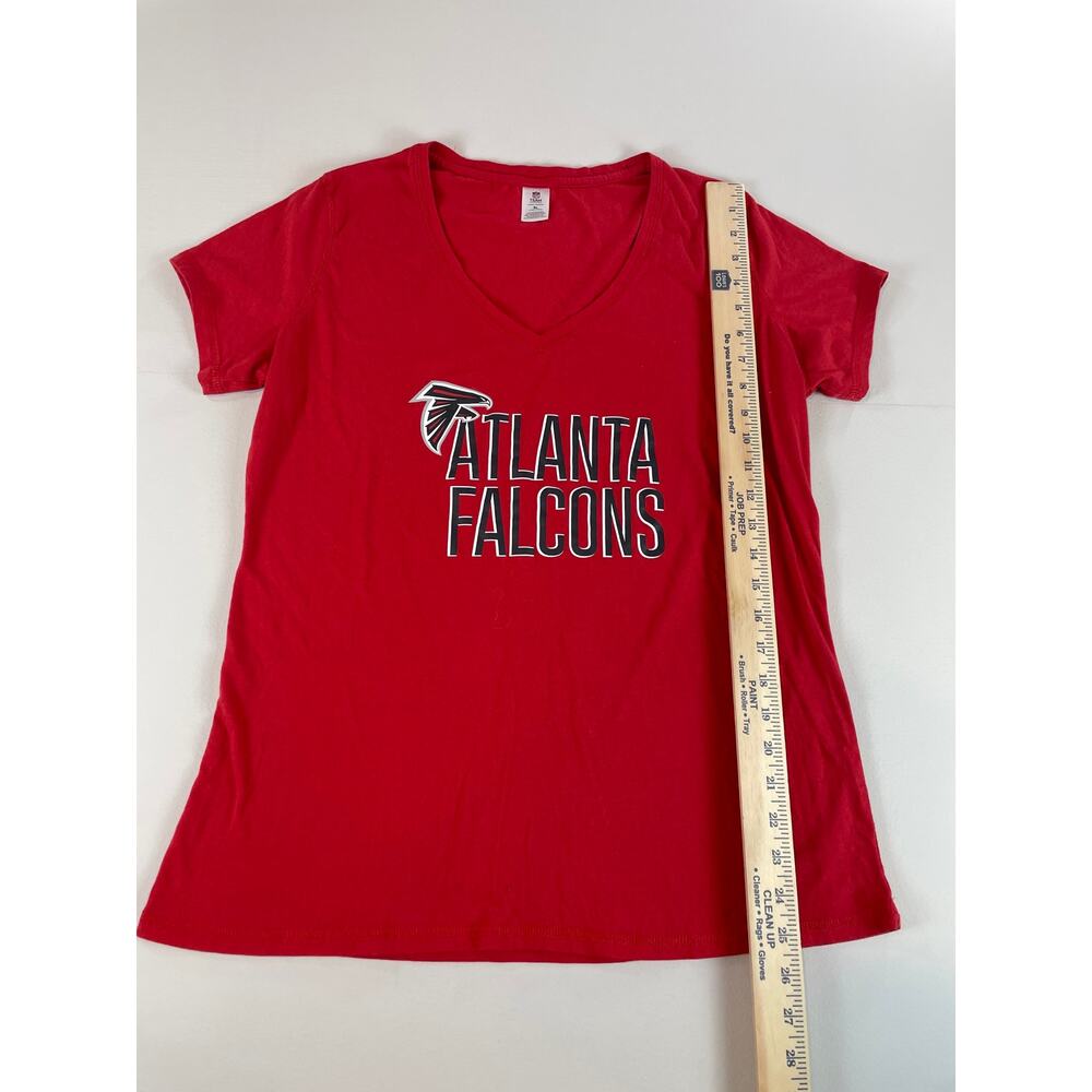 NFL Team Apparel Womens Red Atlanta Falcons V Neck Short Sleeve Tee XL - Picture 3 of 7